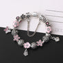 Luxury 925 Silver Crystal Clover Pandora Charm Bracelet Bangle Mother's Day Mom