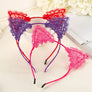 Women Girls Cute Headband Sexy Lace Cat Ear Hairband Hair Accessory Halloween