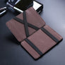Business Credit Card Leather Wallet Elastic Band 2 Folders Money Slim Strap Hold