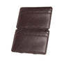 Business Credit Card Leather Wallet Elastic Band 2 Folders Money Slim Strap Hold
