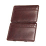 Business Credit Card Leather Wallet Elastic Band 2 Folders Money Slim Strap Hold