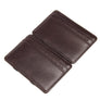 Business Credit Card Leather Wallet Elastic Band 2 Folders Money Slim Strap Hold
