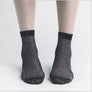 Women Harajuku Glitter Soft Silk Short Shiny Transparent Elastic Hosiery Socks