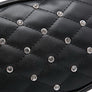 Diamond Leather Velvet Waist Fanny Pack Silver Black Quilted Chain Shoulder Bag