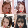 Women Girls Cute Headband Sexy Lace Cat Ear Hairband Hair Accessory Halloween