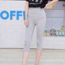 New Hot High 3/4 Capri Cotton Leggings Jogging Yoga Pilates Pants Grey
