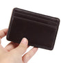 Business Credit Card Leather Wallet Elastic Band 2 Folders Money Slim Strap Hold
