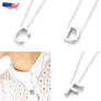 Girl Silver DIY Capital Letter Name Alphabet Initial Link Chain Pendant Necklace