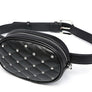 Diamond Leather Velvet Waist Fanny Pack Silver Black Quilted Chain Shoulder Bag