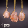Handmade Wire Wrapped Pendant Natural Stone Crystal Quartz Fluorite Necklace