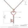 Rose Gold Lovely Heart Key Queen Crown Pendant Necklace Wedding Valentine Gift