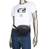 Diamond Leather Velvet Waist Fanny Pack Silver Black Quilted Chain Shoulder Bag