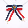 Unisex Vintage Brooch Bowknot Plated Trendy British Navy Badge Collar Ribbon Pin