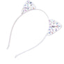 Cat Ears Crown Tiara Headband Hair Band Rhinestone Princess Hollow Crystal Bezel
