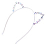Cat Ears Crown Tiara Headband Hair Band Rhinestone Princess Hollow Crystal Bezel