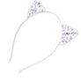 Cat Ears Crown Tiara Headband Hair Band Rhinestone Princess Hollow Crystal Bezel