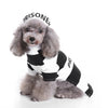 Pet Dog Pooch Prison Coat Hat Suit Clothes Dress Set Cosplay Halloween Cosplay