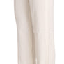 White High Waist Straight Cut Dress Trouser Pants
