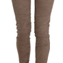 Brown Low Waist Slim Fit Skinny Pants