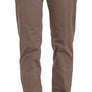 Brown Low Waist Straight Cut Trouser Pant