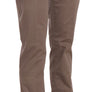 Brown Low Waist Straight Cut Trouser Pant