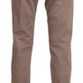 Brown Low Waist Straight Cut Trouser Pant