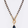 Stone Teardrop & Bead Convertible Necklace
