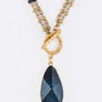 Stone Teardrop & Bead Convertible Necklace