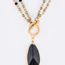Stone Teardrop & Bead Convertible Necklace