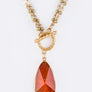 Stone Teardrop & Bead Convertible Necklace