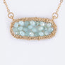 Wired Beads Oval Pendant Necklace