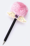 Heart Wing Pom Pom Ballpoint Pen