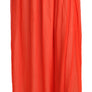 Orange Crepe Pleated Trapeze Viscose Maxi Skirt