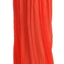 Orange Crepe Pleated Trapeze Viscose Maxi Skirt