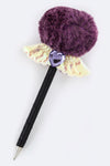 Heart Wing Pom Pom Ballpoint Pen
