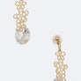 Laser Cut Flower & CZ Earrings