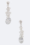 Laser Cut Flower & CZ Earrings