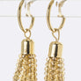 Bead Tassel Hoop Earrings
