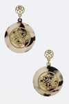 Metal Dangling Tortoiseshell Earrings