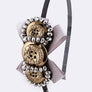 Buttons & Bow Embellishment Statement Head Band