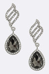 Crystal Wing & Teardrop Earrings