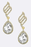Crystal Wing & Teardrop Earrings