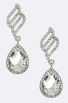 Crystal Wing & Teardrop Earrings