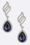 Crystal Wing & Teardrop Earrings