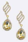 Crystal Wing & Teardrop Earrings