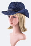 Crystal LOVE Tag Raffia Straw Hat