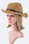 Crystal LOVE Tag Raffia Straw Hat