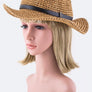 Crystal LOVE Tag Raffia Straw Hat