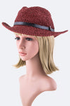 Crystal LOVE Tag Raffia Straw Hat