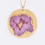 Pave Druzy Disk Pendant Necklace